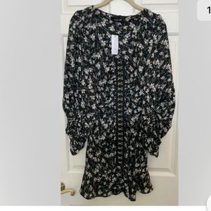 Sugarlips  Women's Black Floral Tunic Dress